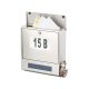 Mailbox with solar panel, house number, lighting, stainless steel, letterbox, outdoor design 