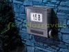 Mailbox with solar panel, house number, lighting, stainless steel, letterbox, outdoor design 