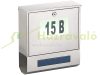 Mailbox with solar panel, house number, lighting, stainless steel, letterbox, outdoor design 