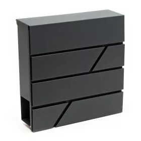   Designer postaláda antracit horganyzott acél levélszekrény modern újságtartó postaláda ferdén vágott