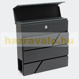 Designer postaláda antracit színben választható modern megjelenés újságtartóval ferden vágott
