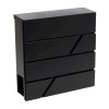 Designer letterbox in black color can be selected, modern appearance with newspaper holder, diagonally cut