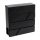 Designer letterbox in black color can be selected, modern appearance with newspaper holder, diagonally cut