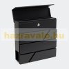 Designer letterbox in black color can be selected, modern appearance with newspaper holder, diagonally cut