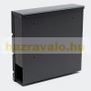 Designer letterbox in black color can be selected, modern appearance with newspaper holder, diagonally cut