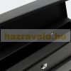 Designer letterbox in black color can be selected, modern appearance with newspaper holder, diagonally cut