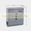 Horganyzott acél postaláda szürke levélszekrény négyzetablakos újságtartó postaláda