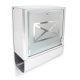 Mailbox with stainless steel and glass door, envelope motif with newspaper holder