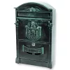 Antik postaláda zöld levélszekrény acél és alumínium vintage postaláda