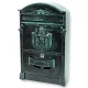 Antik postaláda zöld levélszekrény acél és alumínium vintage postaláda