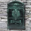 Antik postaláda zöld levélszekrény acél és alumínium vintage postaláda