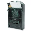 Antik postaláda zöld levélszekrény acél és alumínium vintage postaláda