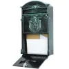 Antik postaláda zöld levélszekrény acél és alumínium vintage postaláda