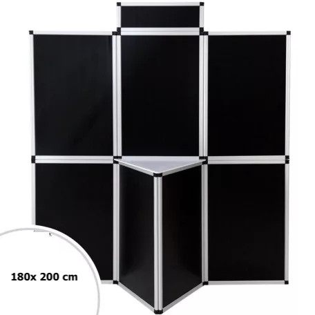 Promotional mobile stand in black, white 180x200cm stand screen display exhibition 
