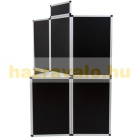   Promóciós mobil stand fekete, fehér színben 180x200cm állvány paraván display kiállítás 