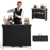 Összecsukható mobil kiállítási pult polccal 110x38,5x88,5 cm bárpult hordtáskával mobil promóciós pult