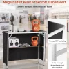 Összecsukható mobil kiállítási pult polccal 110x38,5x88,5 cm bárpult hordtáskával mobil promóciós pult