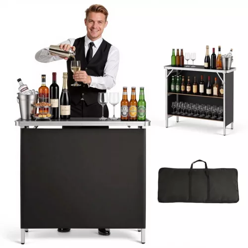 Összecsukható mobil kiállítási és promóciós pult 98x38,5x87 cm tárolópolccal és hordtáskával