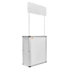 Mobil összecsukható promóciós és kiállítási pult 78,5x38x181,5 cm fehér kiállítási stand
