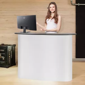   Mobil összecsukható promóciós és kiállítási pult 130x46,5x95 cm tárolópolccal