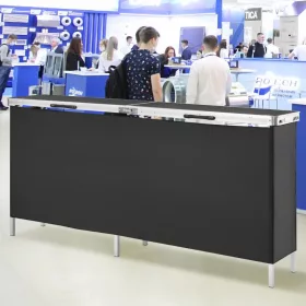   Mobil összecsukható kiállítási és promóciós pult 198x38,5x88 cm fekete mobil rendezvénypult