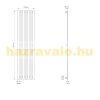 Modern formatervezésű radiátor 370x1800mm fehér színben, különleges hosszított és keskenyített desig
