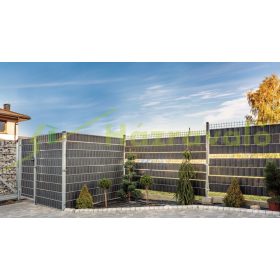   Polirattan belátásgátló szalag 255 cm hosszú 19 cm magas antracit szín kerítésbe fűzhető szélfogó