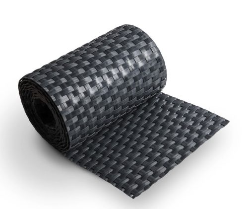 Polyrattan privacy tape, 50-meter roll, anthracite color, wind deflector that can be attached to a fence