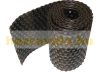 Polyrattan privacy tape 255 cm long 19 cm high two-tone brown wind deflector that can be attached to a fence