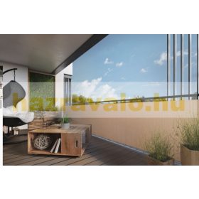 Polirattan belátásgátló szélfogó erkélyre 90x300 cm teraszra időjárásálló árnyékoló bézs szín 