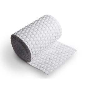   Polirattan belátásgátló szalag 255 cm hosszú 19 cm magas fehér szín kerítésbe fűzhető szélfogó