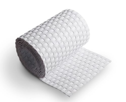 Polyrattan privacy tape, 25 meter roll, white, wind deflector that can be attached to a fence