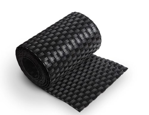 Polyrattan privacy tape, 25 meter roll, black color, wind deflector that can be attached to a fence