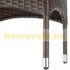 Rattan kerti ülőgarnitúra acél vázas garnitúra 2 szék, 1 asztal üveglappal, cserélhető párnahuzattal barna színű
