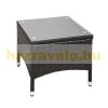 Rattan garden seating set steel frame set 2 chairs, 1 table with glass top, replaceable cushion cover