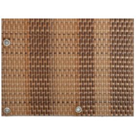   Polirattan belátásgátló szélfogó erkélyre 100x300 cm teraszra időjárásálló árnyékoló két tónusú homok szín rögzítőkkel ellátott