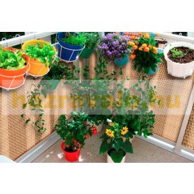   Polirattan belátásgátló szélfogó erkélyre 100x500 cm teraszra időjárásálló árnyékoló két tónusú homok szín rögzítőkkel ellátott