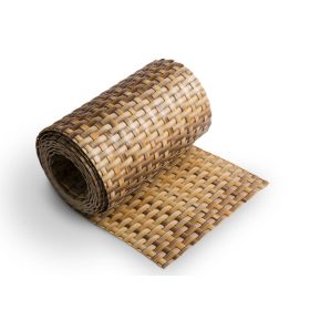   Polirattan belátásgátló szalag 255 cm hosszú 19 cm magas két tónusú homok szín kerítésbe fűzhető szélfogó