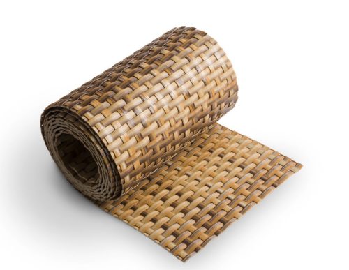 Polyrattan privacy tape 80 meter roll two-tone sand color fence windbreak 