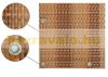 Polyrattan anti-view windbreak for balcony 90x500 cm for terrace weatherproof shade two-tone sand color with fasteners