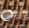 Polyrattan anti-view windbreak for balcony 90x500 cm for terrace weatherproof shade two-tone sand color with fasteners