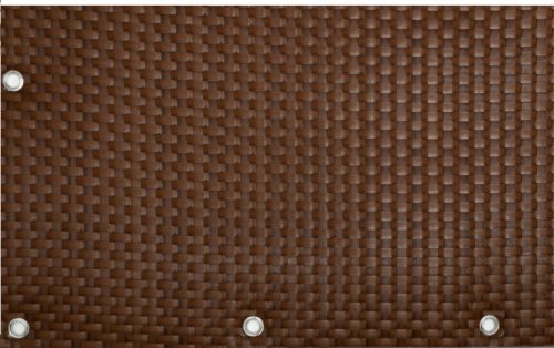 Polirattan anti-view windbreak for balcony 100 cm high 20 m roll for terrace weatherproof shading honey brown color with fasteners