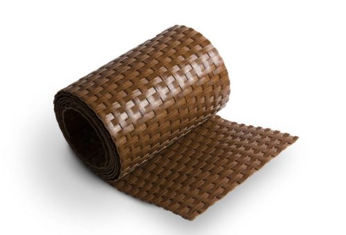 Polyrattan privacy tape 255 cm long 19 cm high honey color Wind deflector that can be attached to a fence