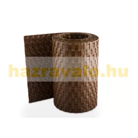   Polirattan belátásgátló szalag 255 cm hosszú 19 cm magas méz szín kerítésbe fűzhető szélfogó