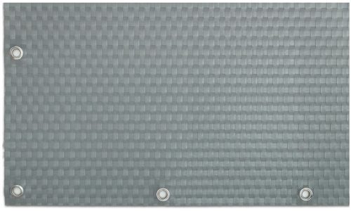 Polirattan privacy screen for balcony 100x300 cm for terrace weatherproof shade gray color with fasteners