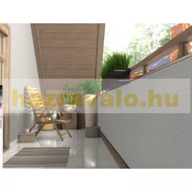Polirattan belátásgátló szélfogó erkélyre 90x2000 cm teraszra időjárásálló árnyékoló szürke szín 