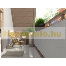   Polirattan belátásgátló szélfogó erkélyre 90x300 cm teraszra időjárásálló árnyékoló szürke szín rögzítőkkel ellátott