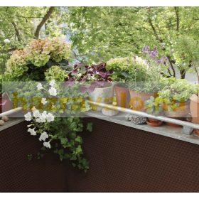   Polirattan belátásgátló szélfogó erkélyre 100x300 cm teraszra időjárásálló árnyékoló világos barna szín rögzítőkkel ellátott