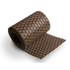   Polirattan belátásgátló szalag 255 cm hosszú 19 cm magas világos barna szín kerítésbe fűzhető szélfogó