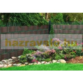   Polirattan belátásgátló szalag 255 cm hosszú 19 cm magas világos barna szín kerítésbe fűzhető szélfogó